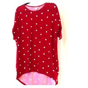 LuLaRoe IRMA S - Red w/ White Polkadot